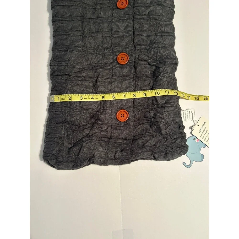 XM Wealthy Baby Swaddle Wrap – Charcoal Grey Popcorn Knit – Infant Size